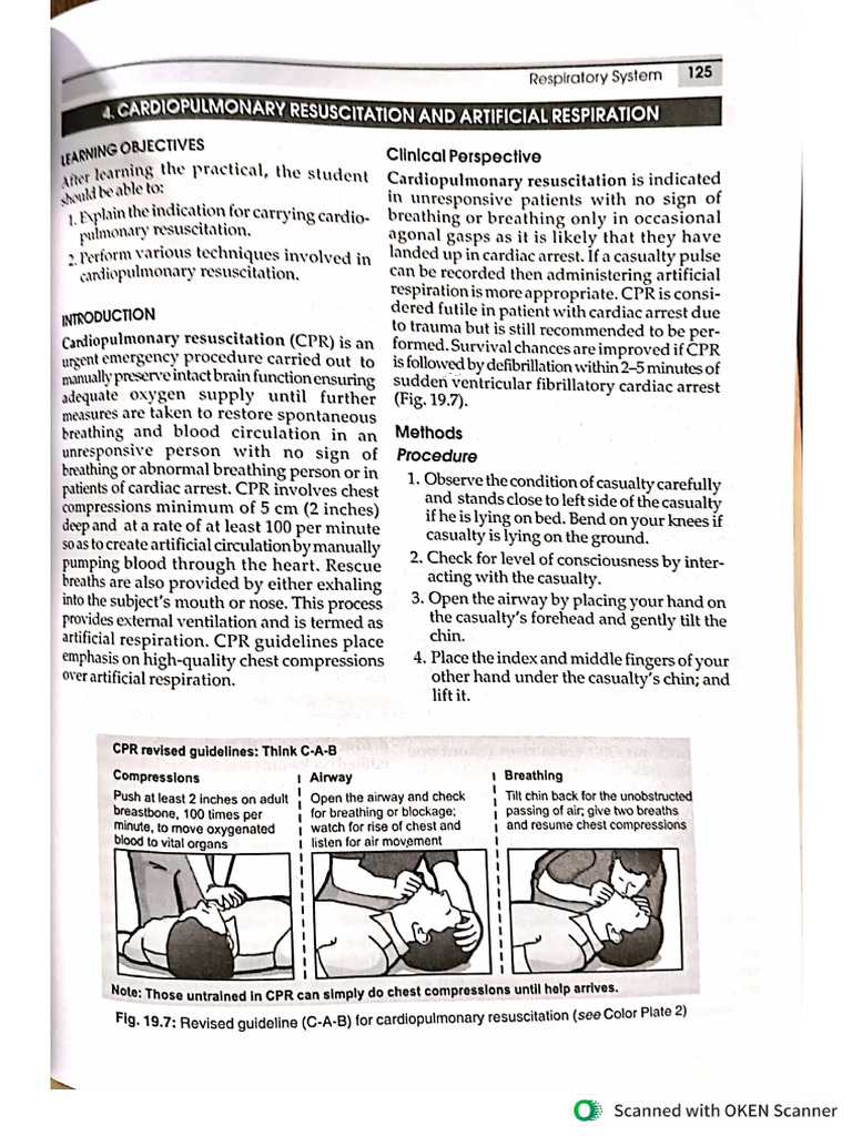 Cardiopulmonary Resuscitation and Artificial Respiration-1 | PDF