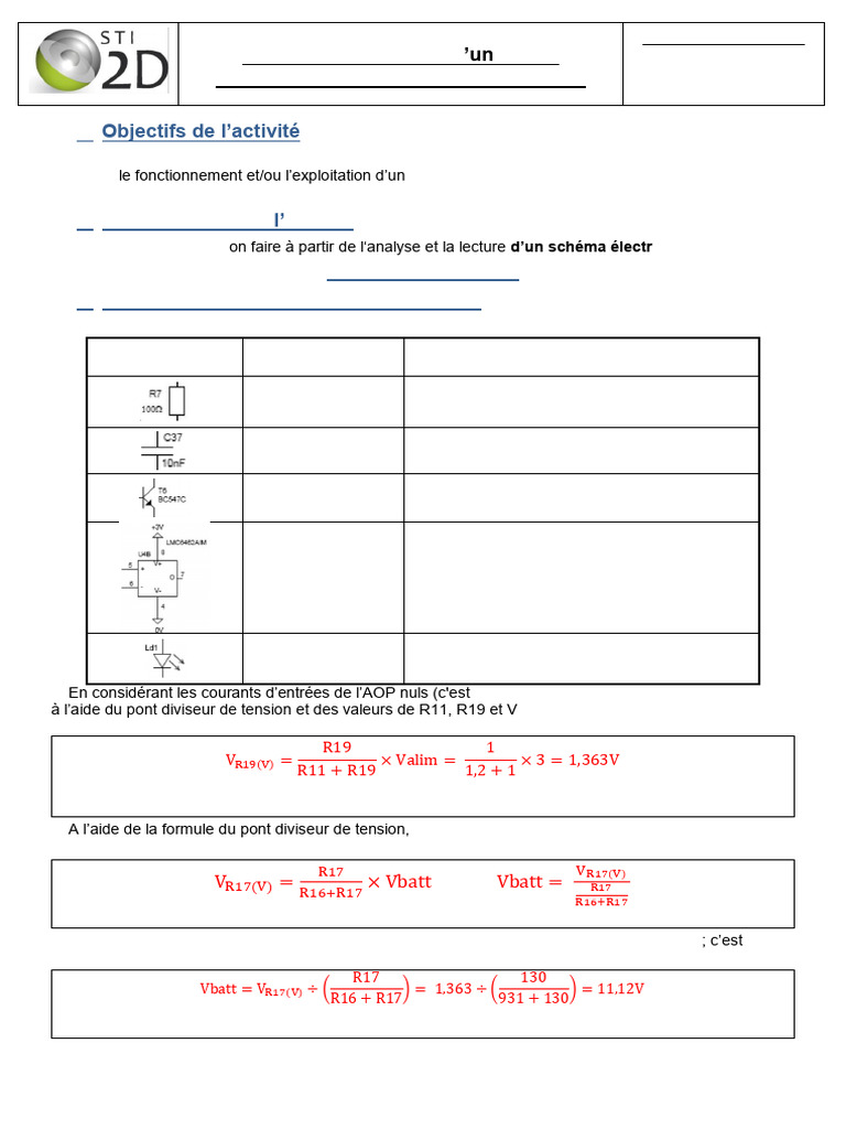 TP Schema Electronique Correction | PDF | Amplificateur opérationnel ...