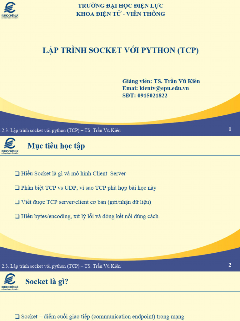 Chuong 2.3 Python Socket | PDF