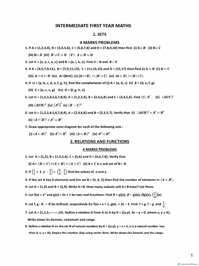 Maths TG Imp Questions | PDF