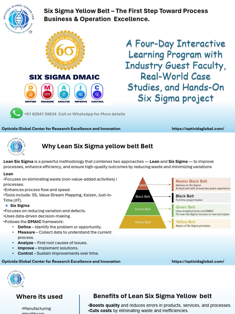 Lean Six Sigma Yellow Belt Booklet | PDF | Six Sigma | Lean Manufacturing