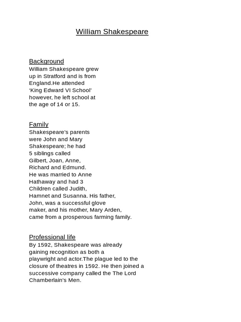 William Shakespeare | PDF