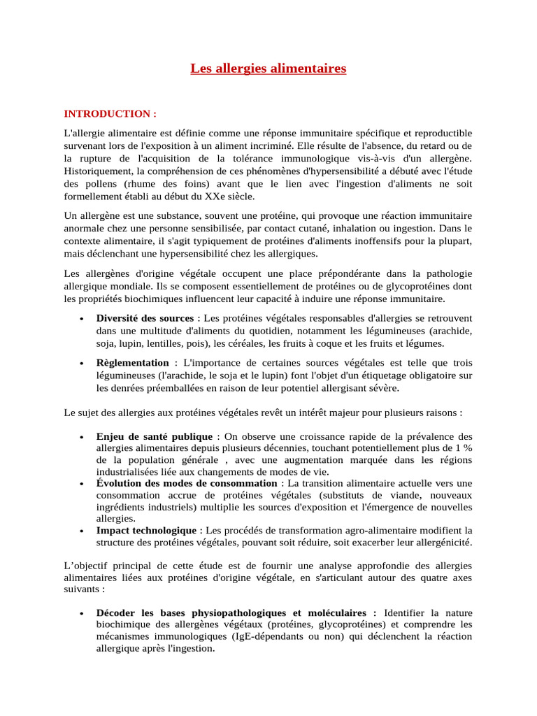 Les Allergies Alimentaires | PDF | Allergie | Allergie alimentaire