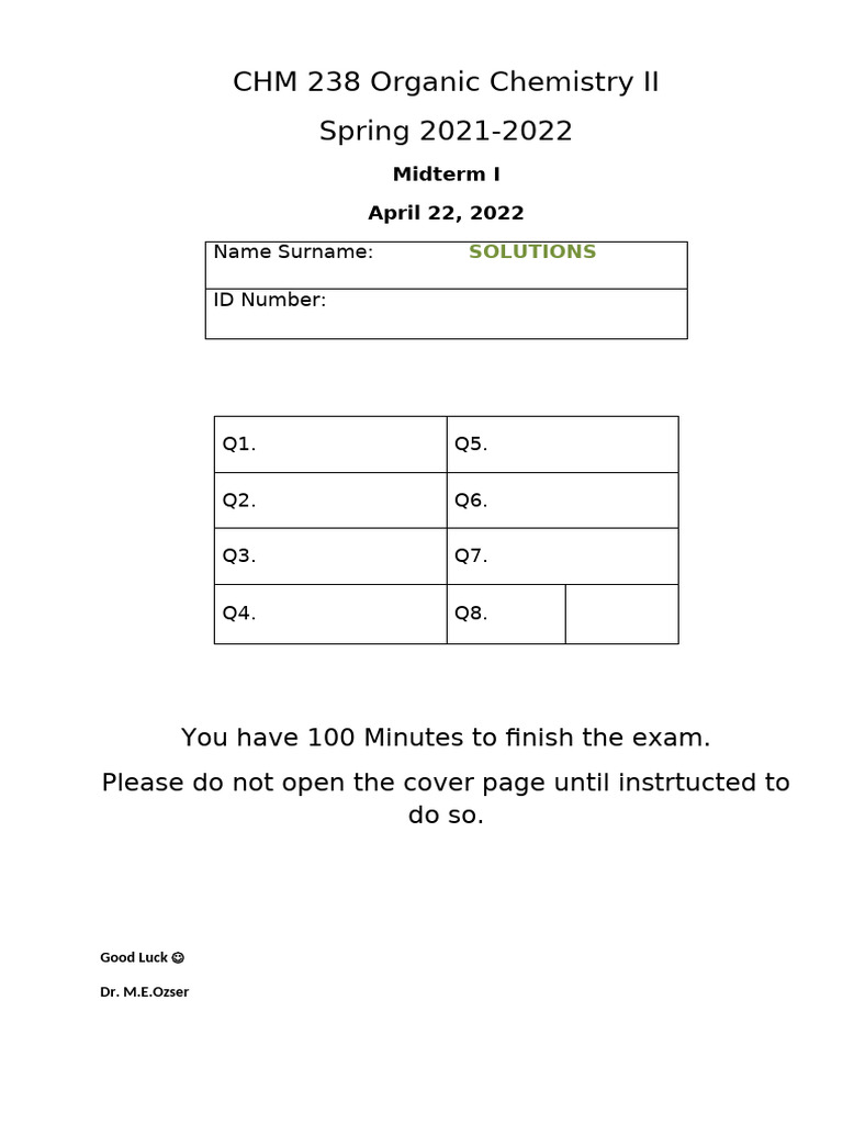 Midterm-1 Spring21 22 SOLUTIONS | PDF