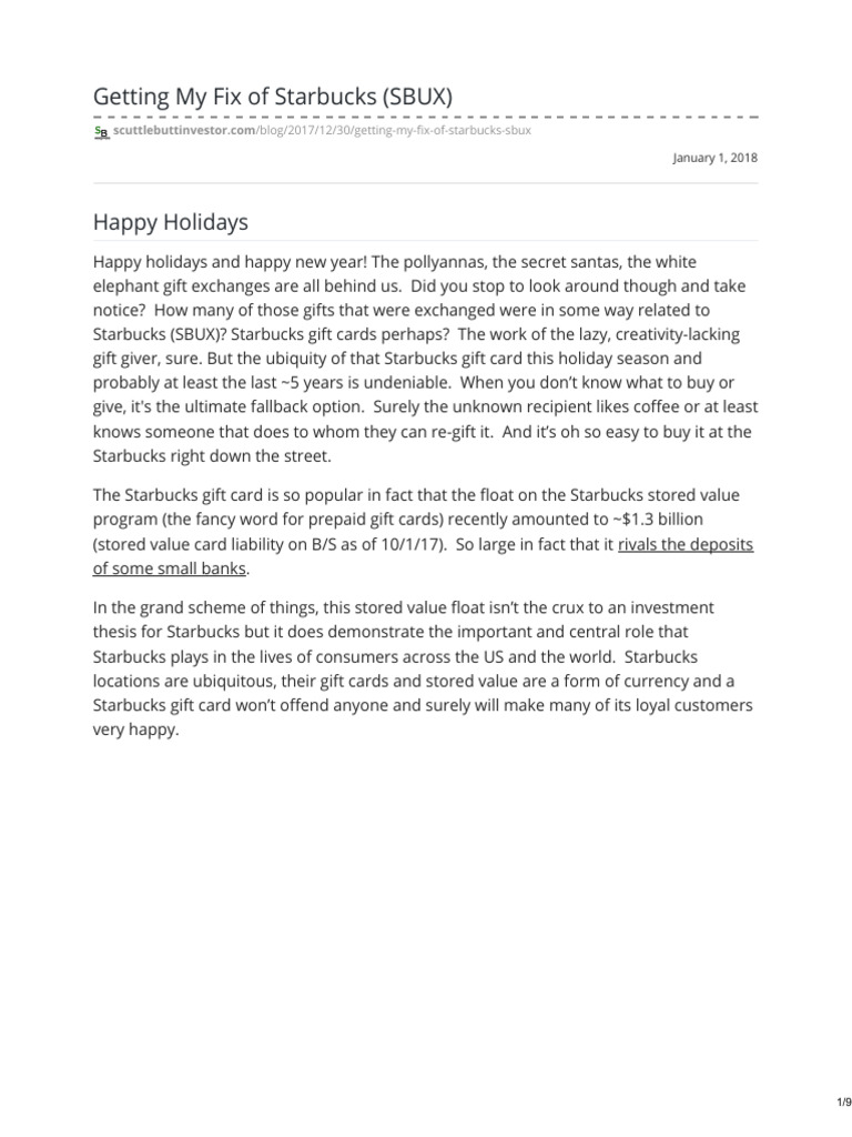 Getting My Fix of SBUX | PDF | Starbucks | Brand