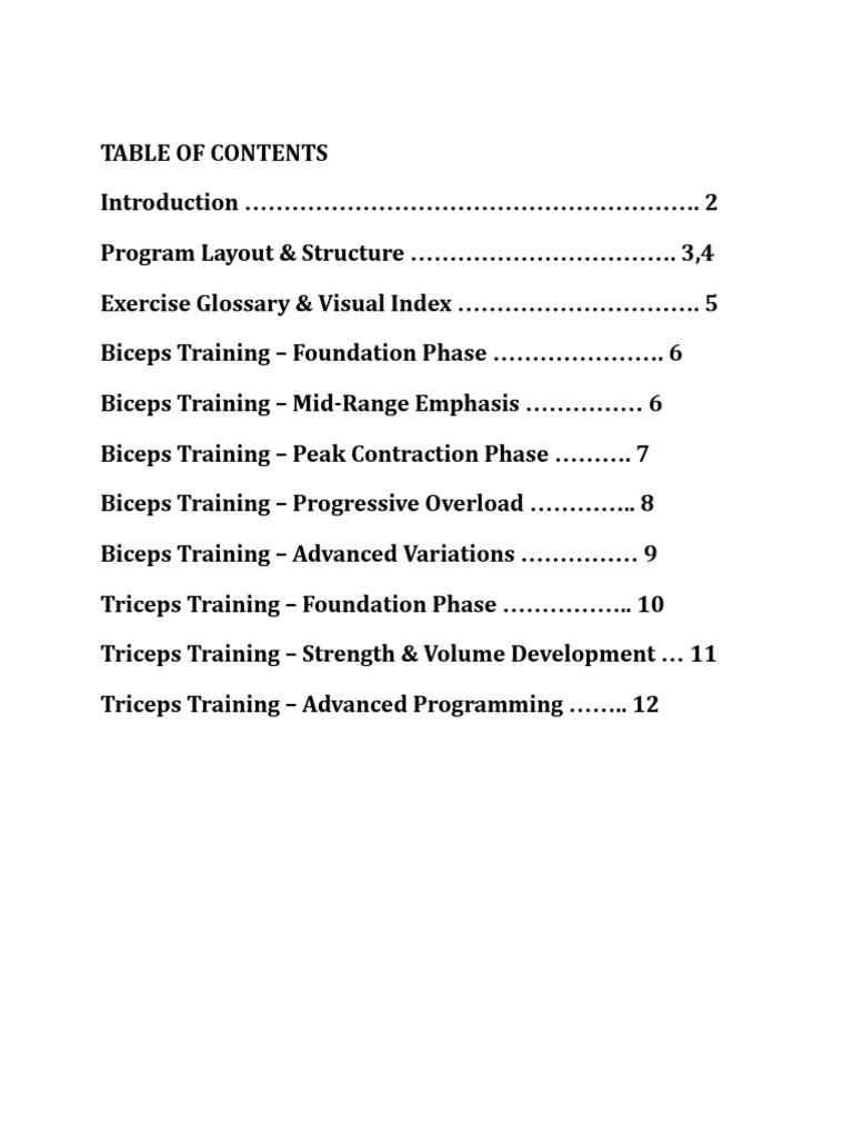 Table For Exercise | PDF | Muscle Hypertrophy | Elbow