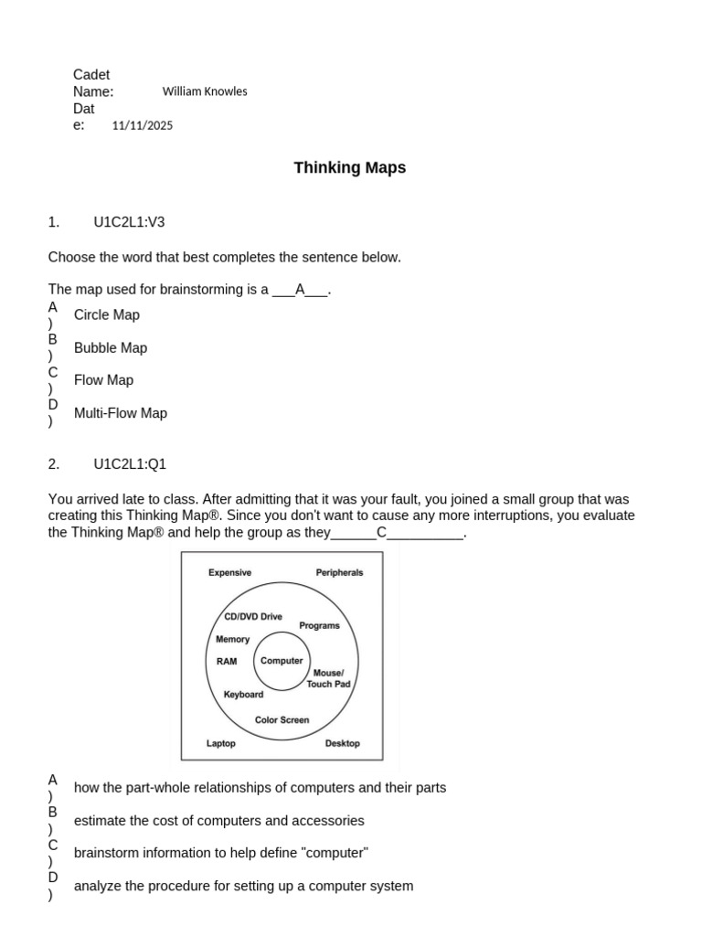 Thinking Maps Student Version | PDF