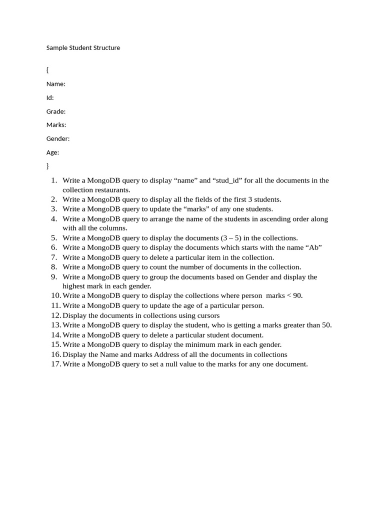 MongoDB Practice | PDF