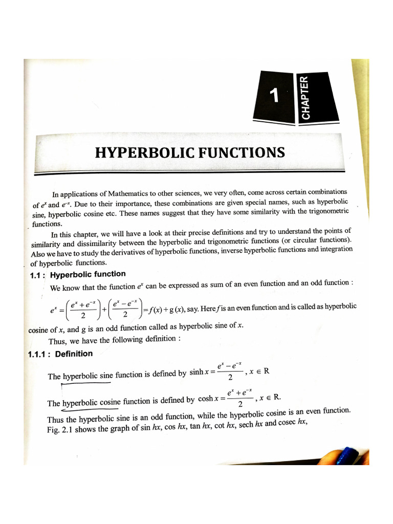 Hyperbolic Functions | PDF