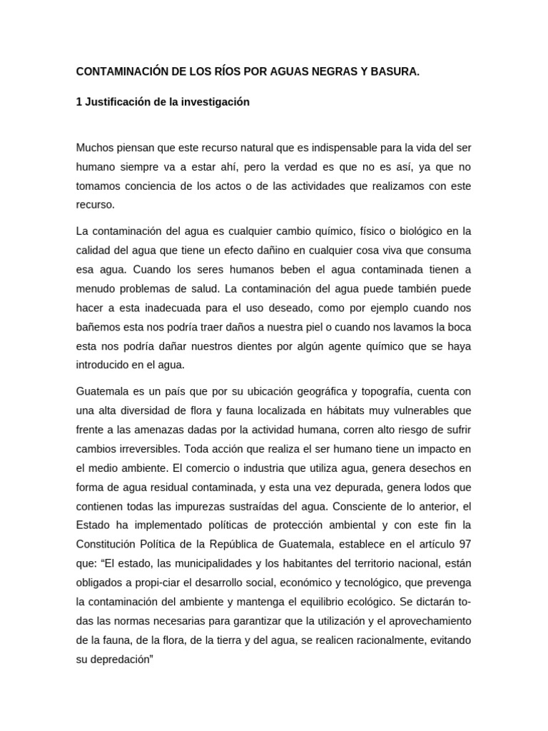 Contaminación de Los Ríos Por Aguas Negras y Basura | PDF | Agua | La ...