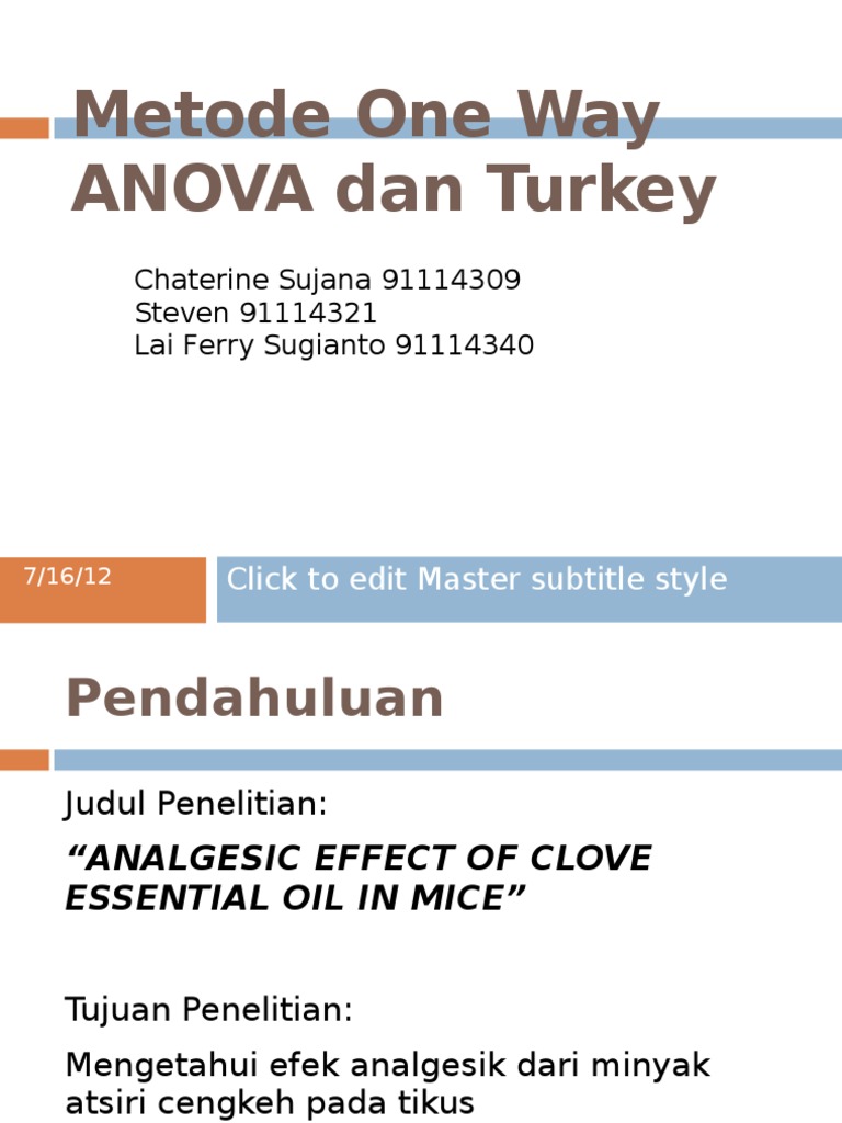 Metode One Way ANOVA Dan Turkey | PDF