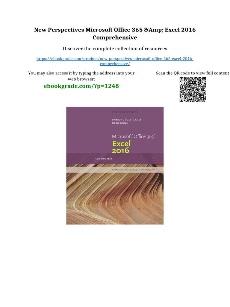 New Perspectives Microsoft Office 365 & Excel 2016 Comprehensive ...