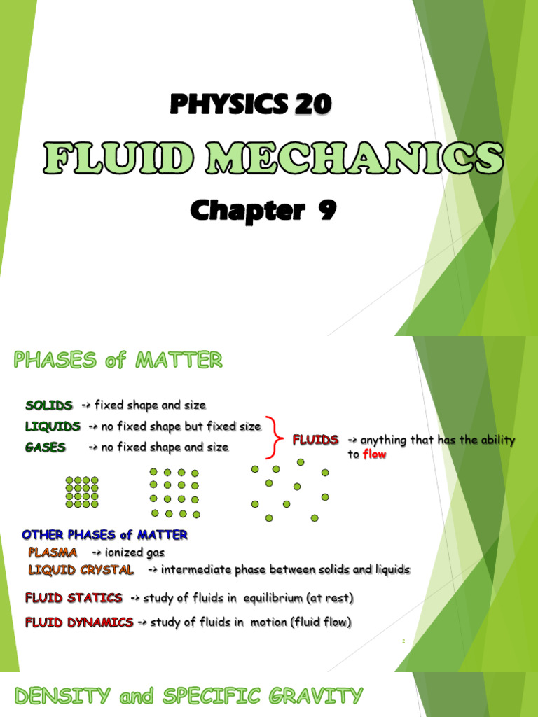 PHYS 20 - Chapter 9 - FluidMechanics | PDF | Pressure | Pressure ...