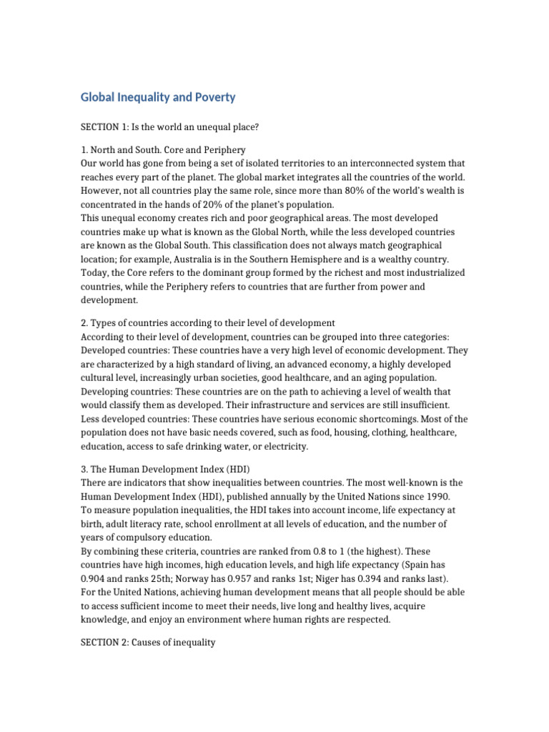 Global Inequality and Poverty | PDF | Poverty | Poverty & Homelessness