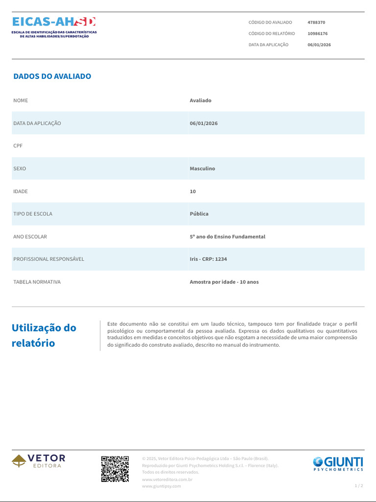 EICAS AH SD - modelo Relatขrio Resumido | PDF | Superdotados | Ciência ...