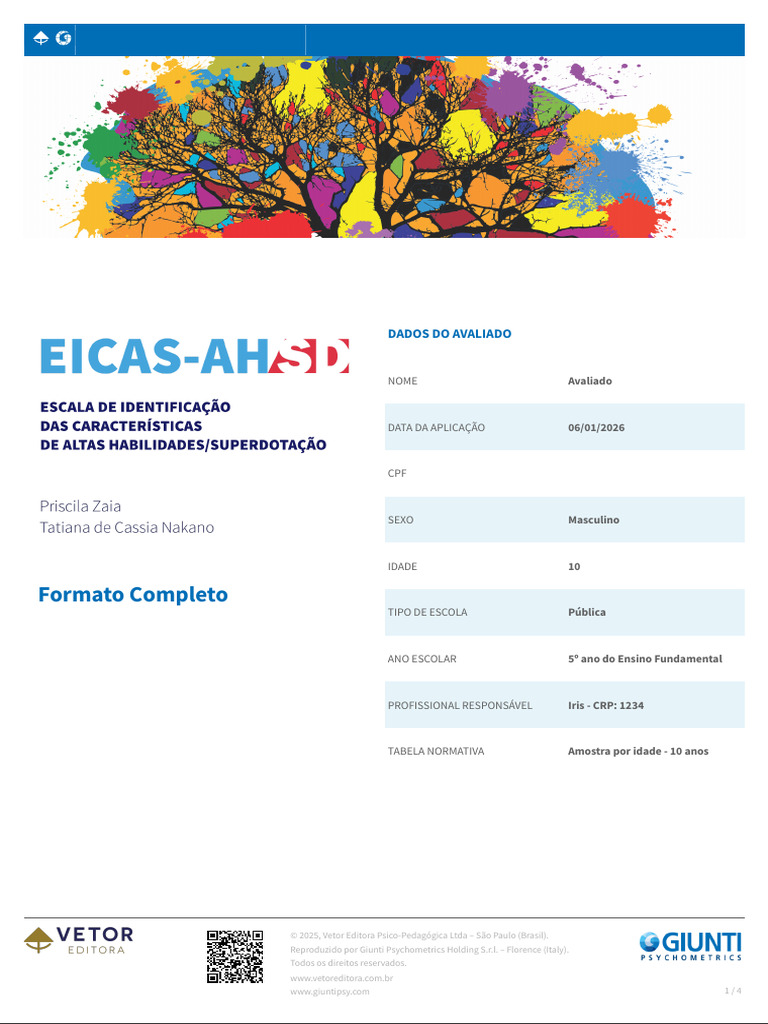 EICAS AH SD - modelo Relatขrio Completo | PDF | Superdotados | Liderança
