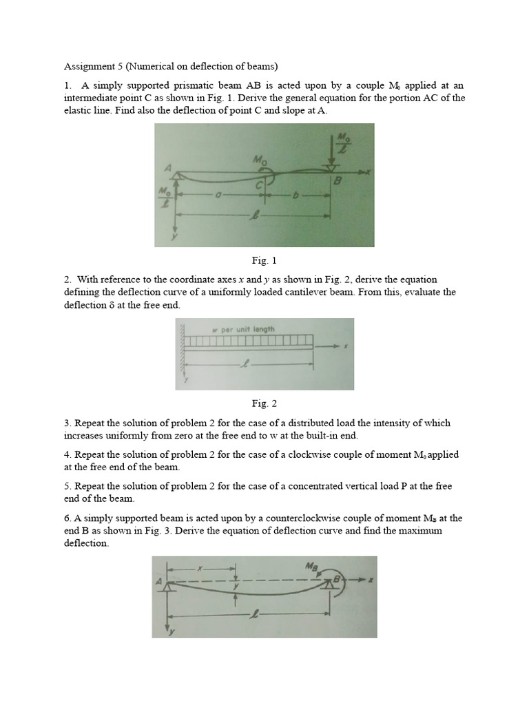 Assignment 5 - Deflection of Beams | PDF