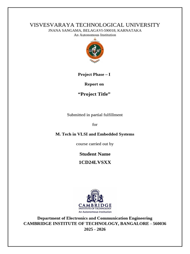 ProjectPhase-I Report Format | PDF | Engineering