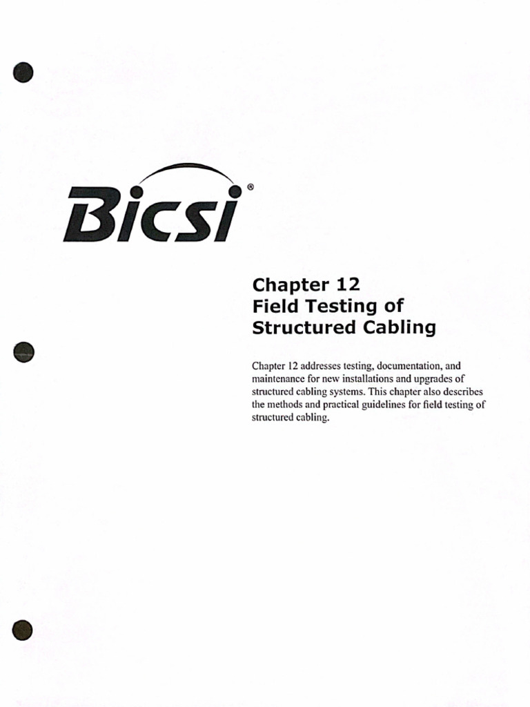 Chapter 12 Field Testing of Structured Cabling | PDF