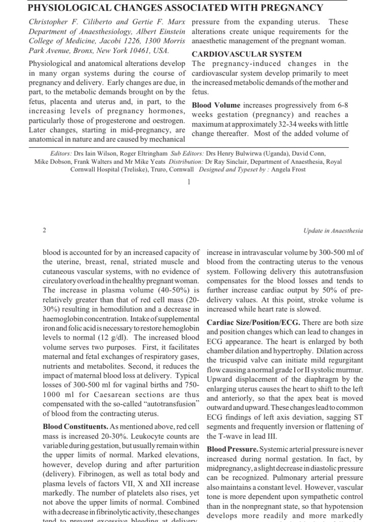 Uia 09 Physiological Changes Associated With Pregnancy | PDF ...