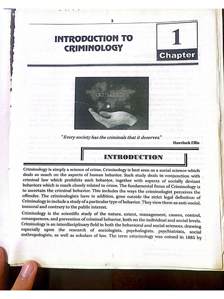 Criminology Chapter No 1 | PDF