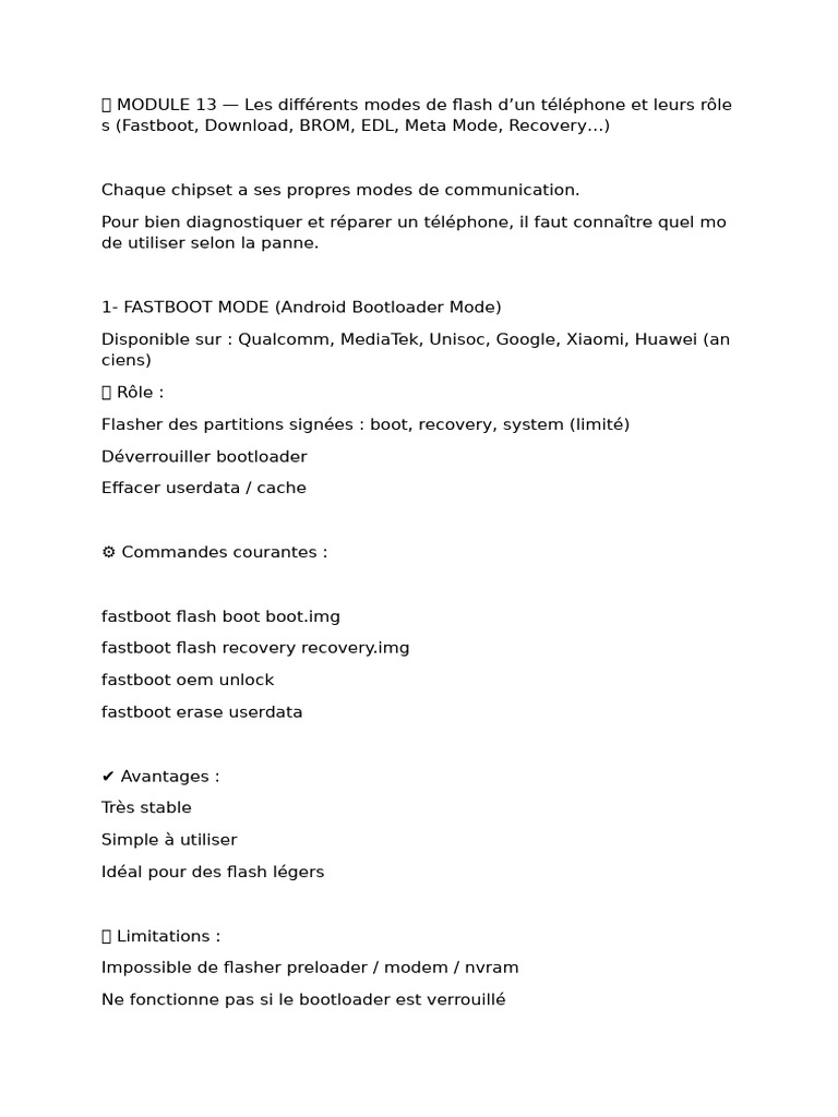Choix Du Type de Flash Selon La Panne | PDF | Android (Système d ...