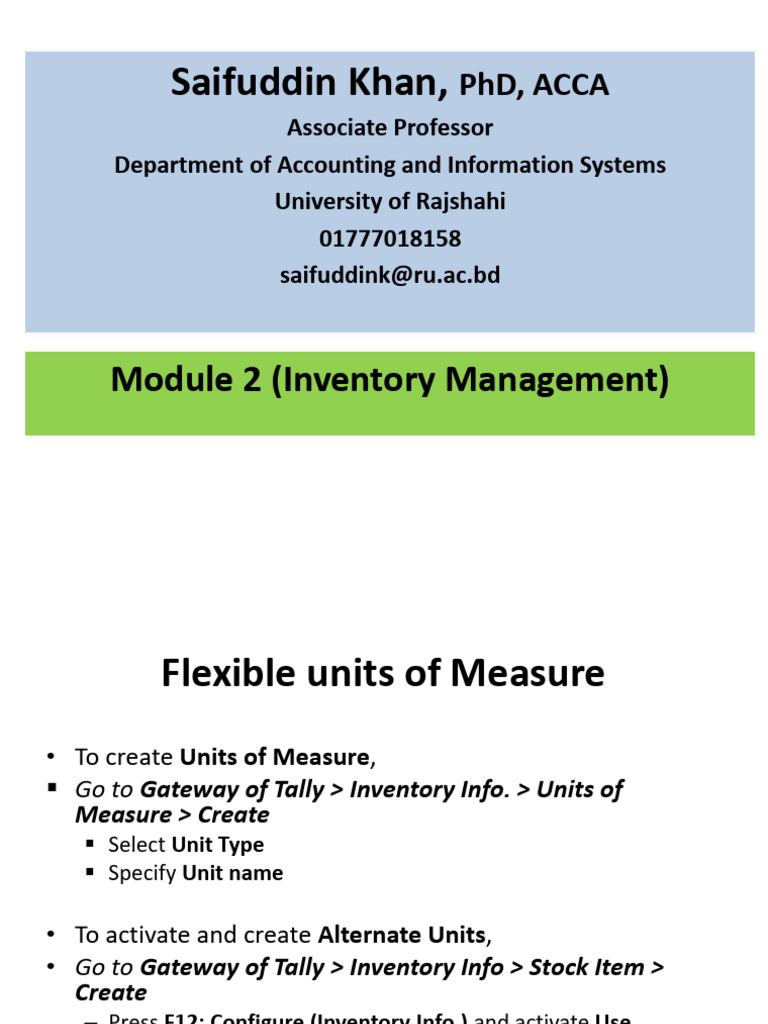 2 Tally Inventory | PDF | Invoice | Inventory