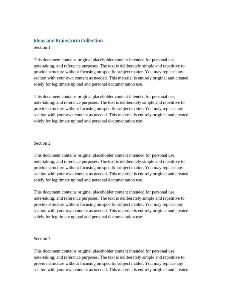 10 Ideas and Brainstorm Collection | PDF | Sources | Document