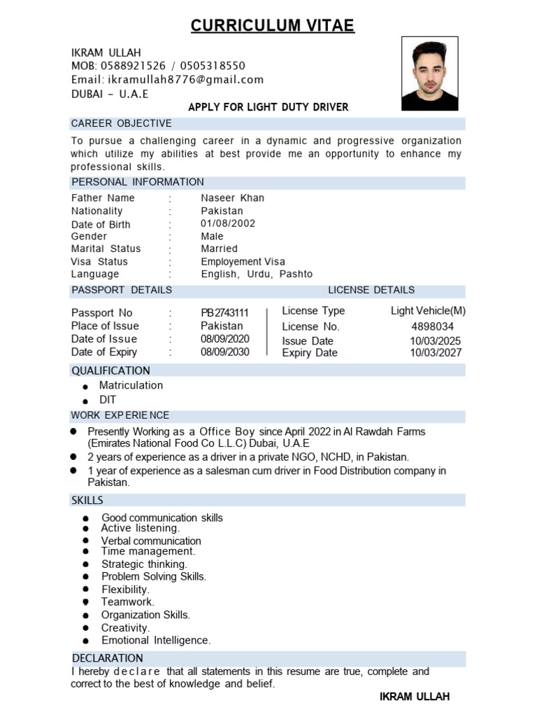 Ikram CV1 | PDF