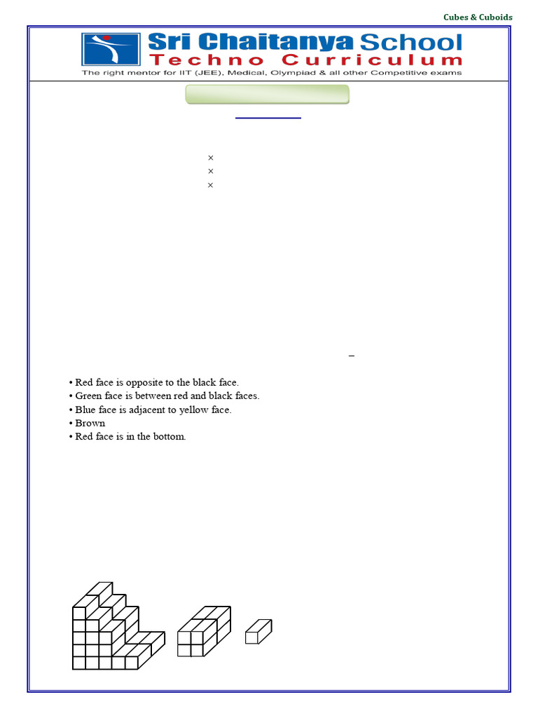 Cubes & Cuboids - Worksheet | PDF