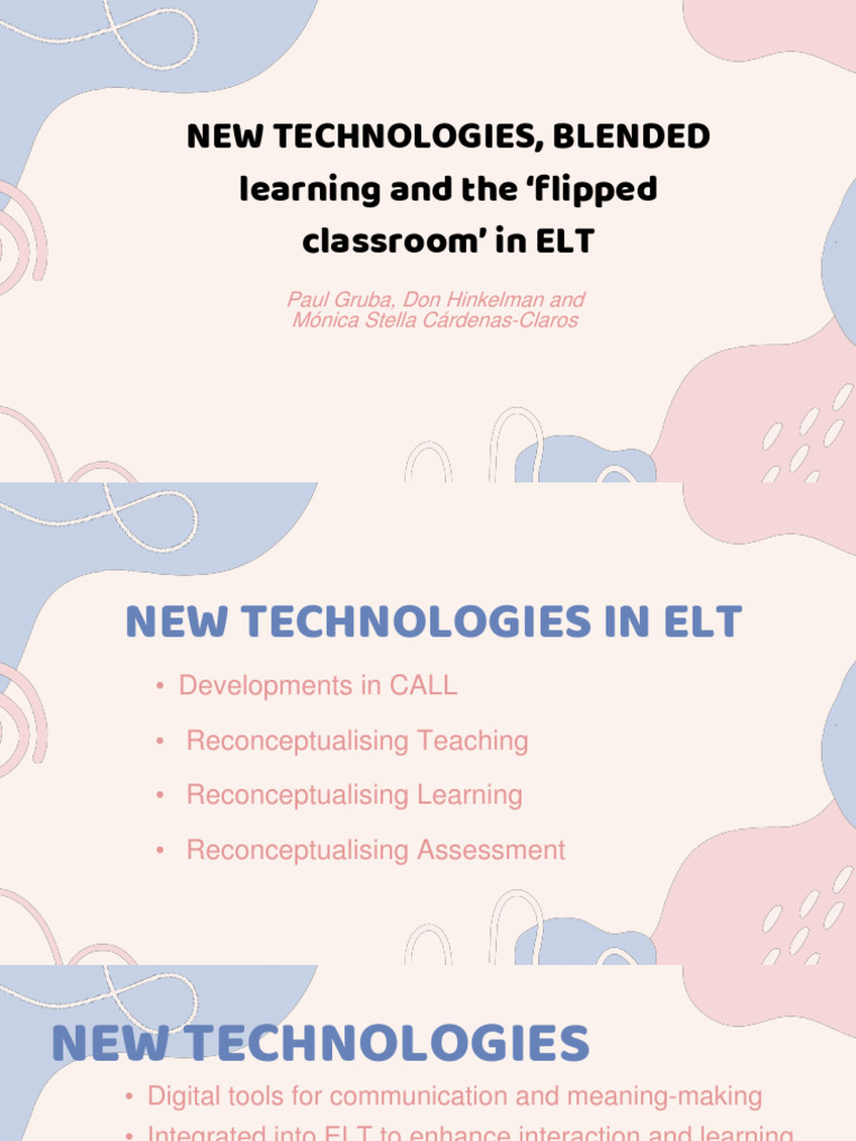 New Technologies Blended Learning and The Flipped Classroom in ELT ...