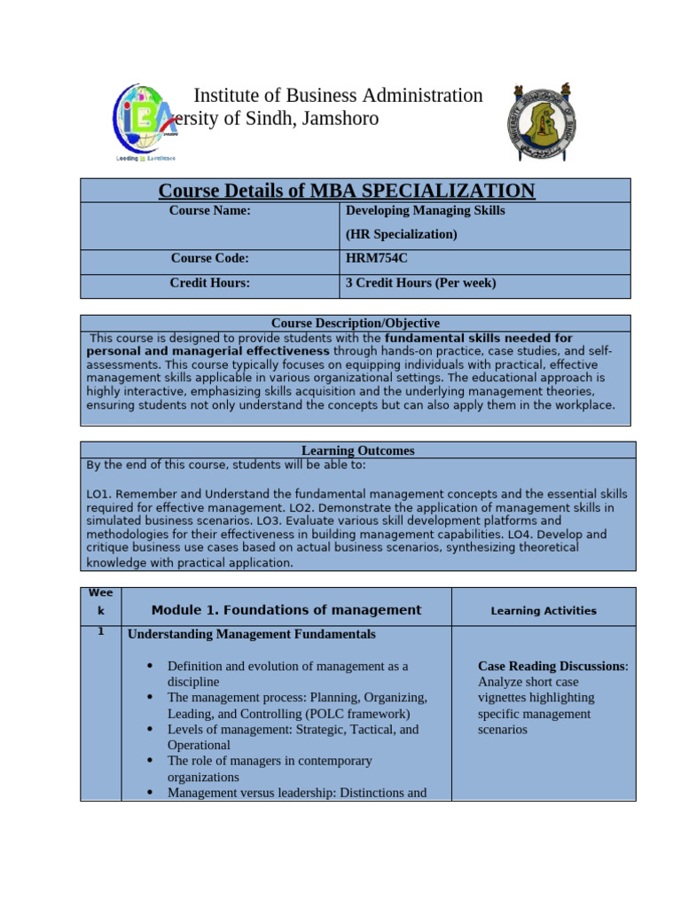 Developing Management Skills Outlines | PDF | Educational Assessment ...