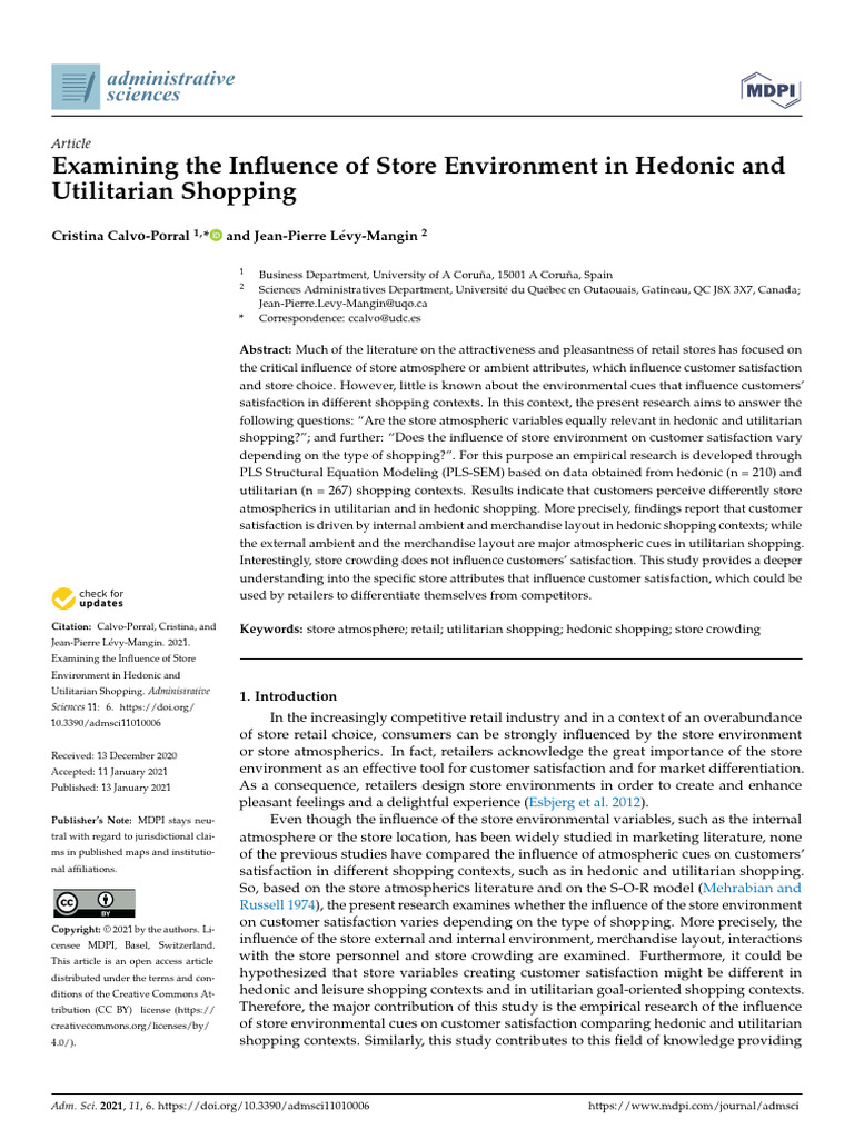 2021 - Examining The Influence of Store | PDF | Retail | Hedonism