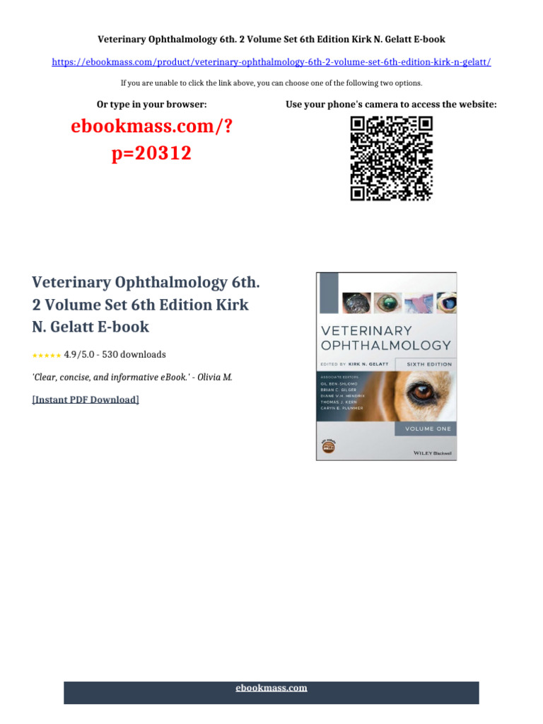 Veterinary Ophthalmology 6th. 2 Volume Set 6th Edition Kirk N