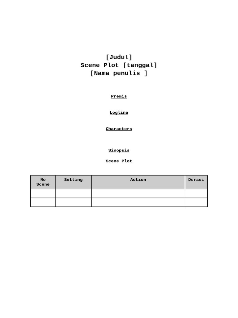 Template Scene Plot | PDF