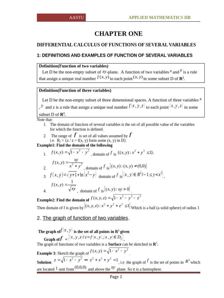 New Cha 1 Several | PDF | Function (Mathematics) | Contour Line
