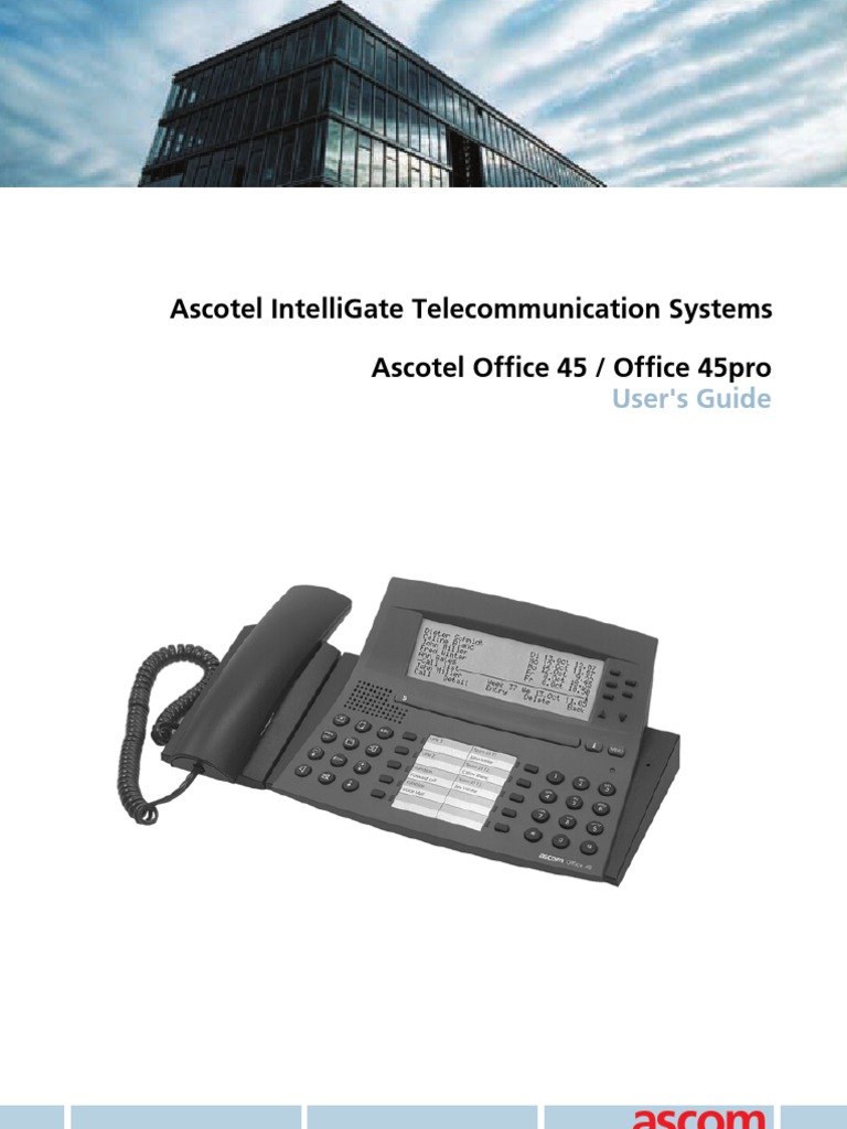 Manual - Ascom Office 45 | Telephone | Letter Case