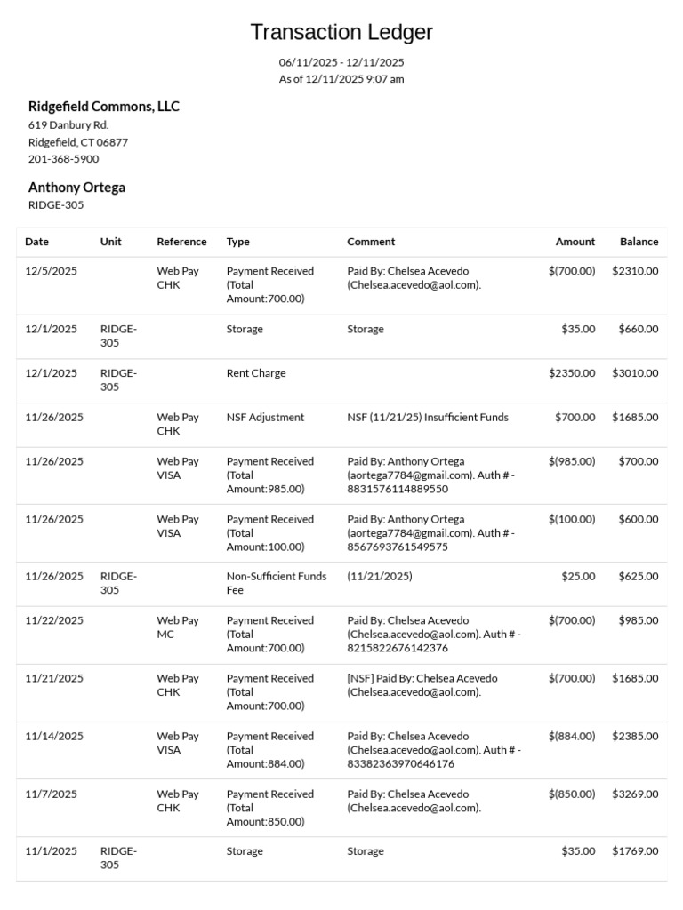Transaction Ledger | PDF | Personal Finance | Business Law