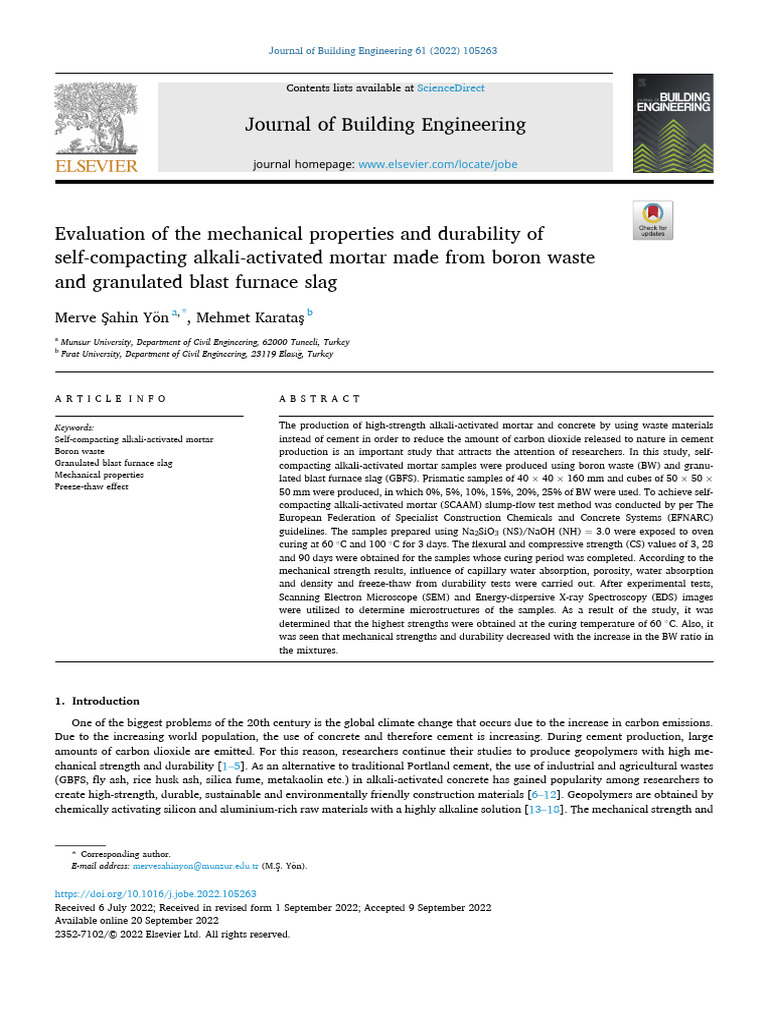Evaluation of The Mechanical Properties and Durability of | PDF ...