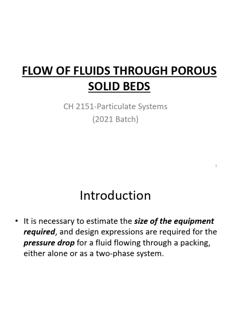 l2 Flow of Fluids Through Porous Solid Beds Updated | PDF | Fluid ...