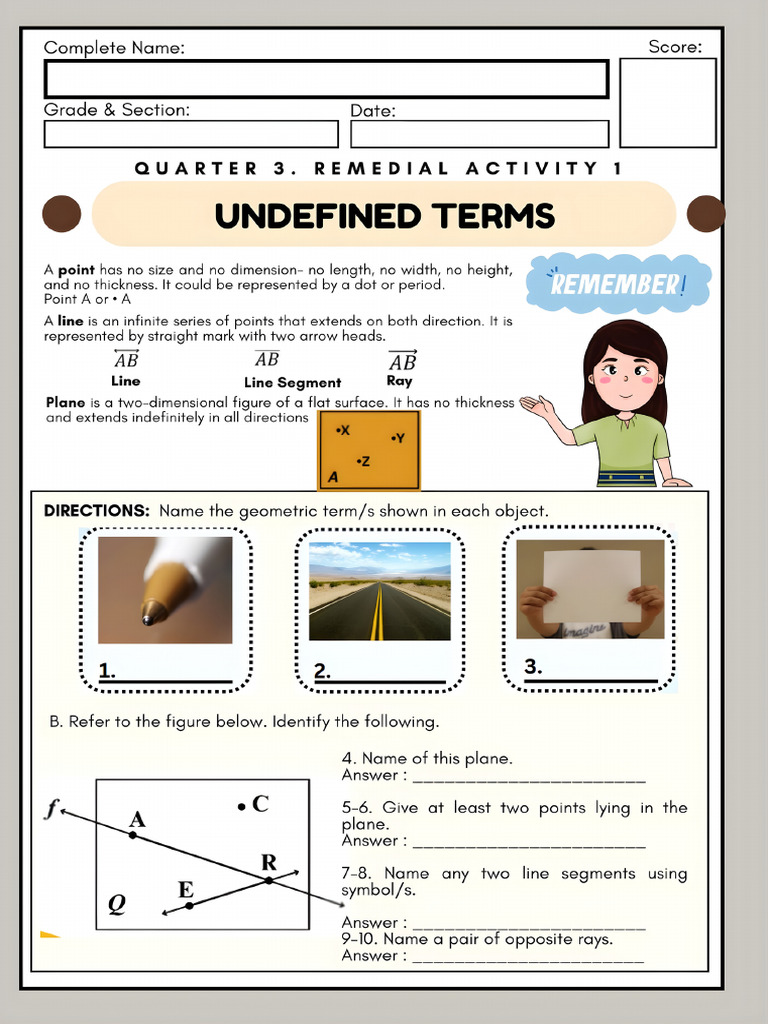 Quarter 3. Remedial Activities | PDF | Angle | Discrete Mathematics