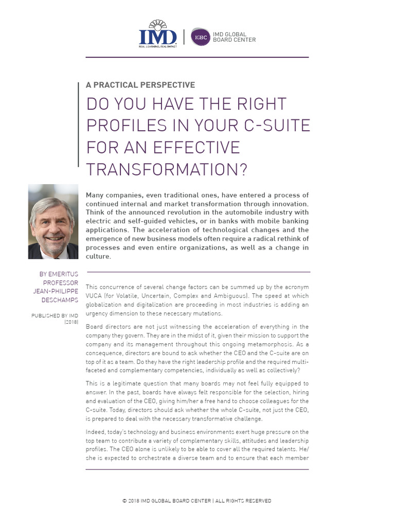 Do You Have The Right Profiles in Your C-Suite For An Effective ...