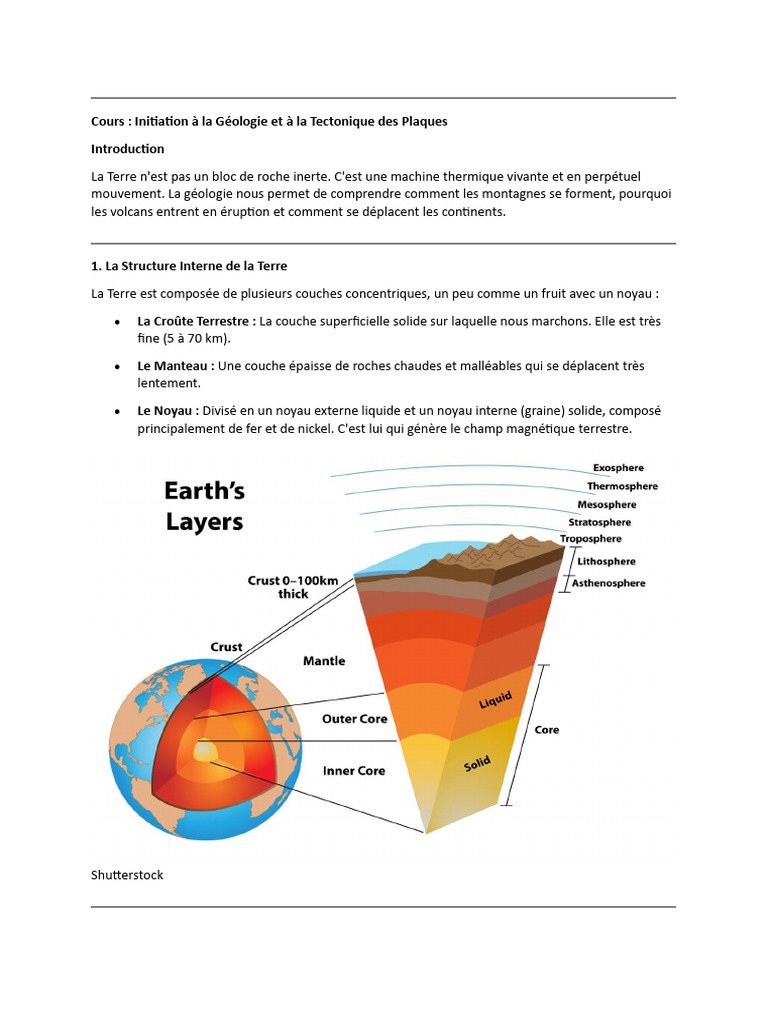 Cours Geologie | PDF | Tectonique des plaques | Terre