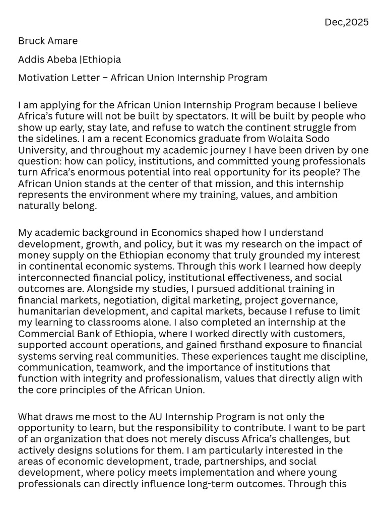 Au Cover Letter | PDF