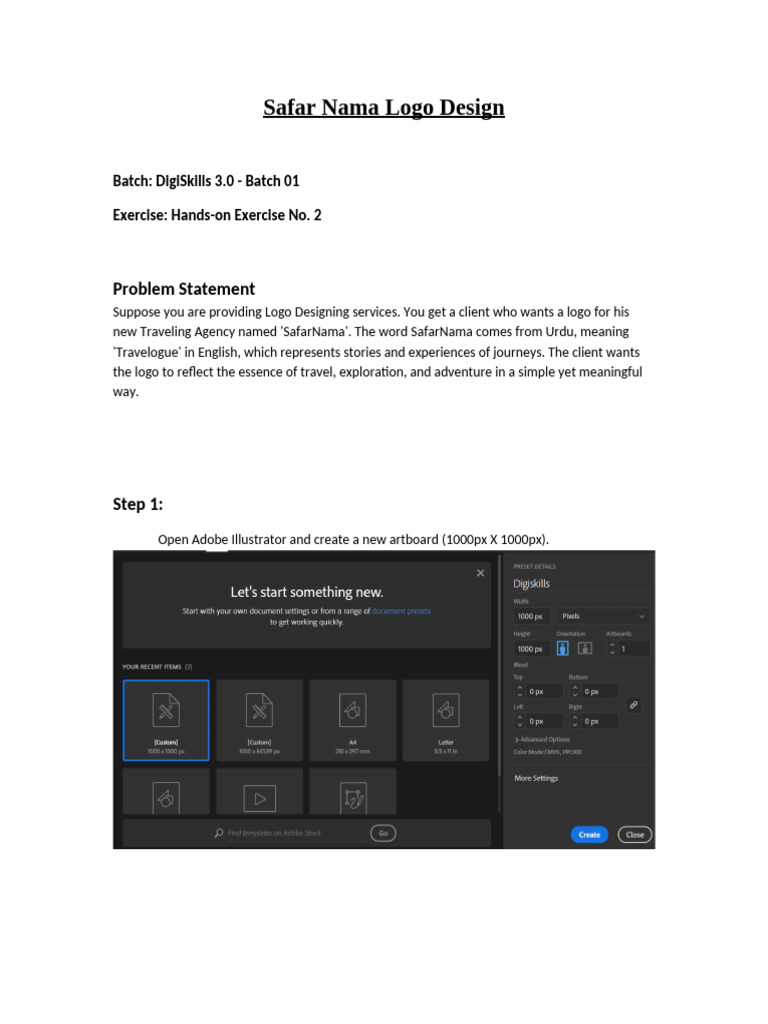 Digiskills Graphic Design Exercise | PDF