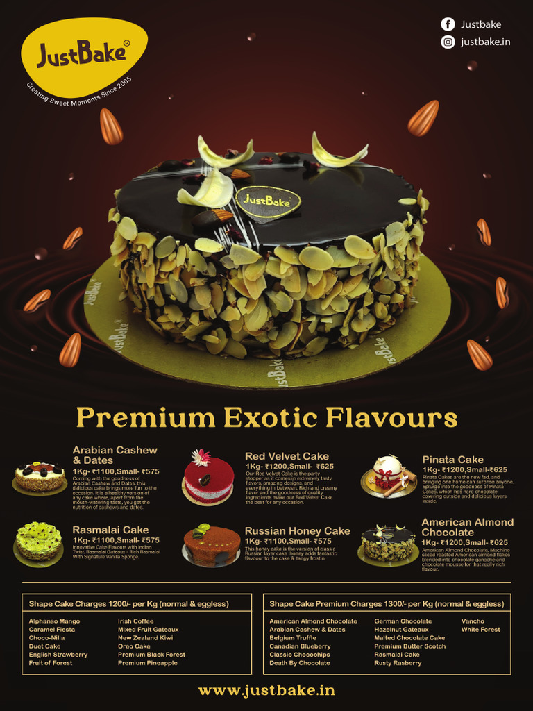 Hyderabad Cake Menu 01-10-24 | PDF