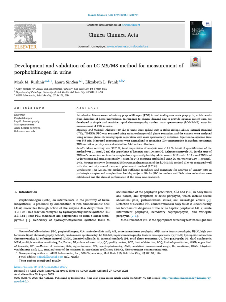 Development and Validation of An LC MS MS Method For Measu 2026 Clinica ...