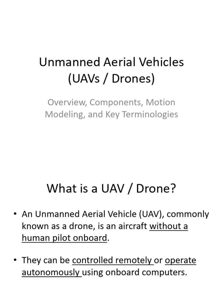UAV Drone Presentation | PDF | Unmanned Aerial Vehicle | Lidar