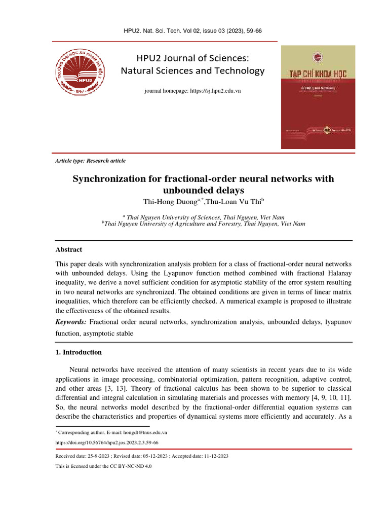 Synchronization For Fractional-Order Neural Networks With Unbounded ...