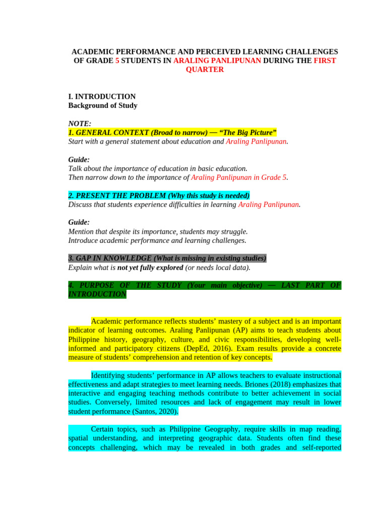 Mini Research - Introduction Format - SCA | PDF | Social Sciences ...